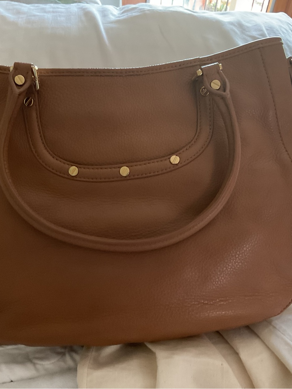 Tory Burch Camel Leather Tote - Picture 4 of 8